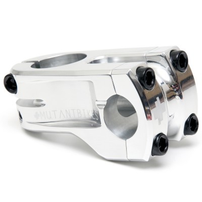 Suporte de bicicleta metálico prateado com parafusos pretos