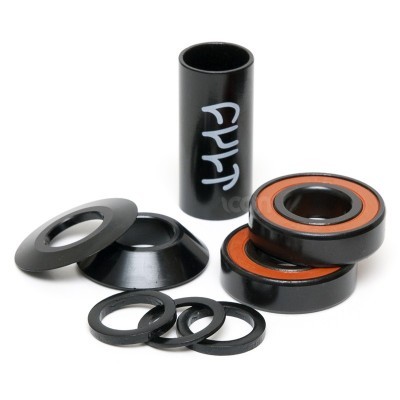 Conjunto de rolamentos e peças pretas para skate com espaçador 'FLY'