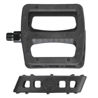 Pedal de bicicleta preto ODYSSEY com pinos para aderência
