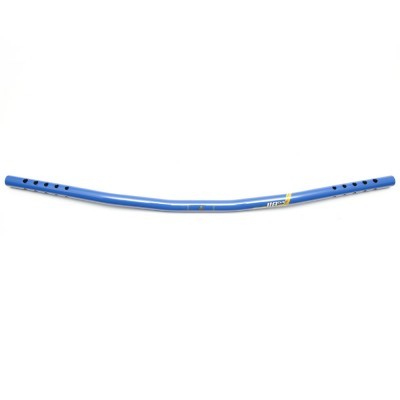 Guiador de bicicleta azul com furos e textos TITECH RACING