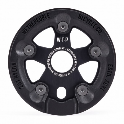 Peça circular preta para bicicleta com texto WE THE PEOPLE