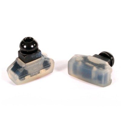 Sapatas de travão de bicicleta em material plástico translúcido com borracha preta