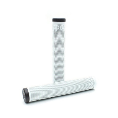 Par de punhos para guiador de bicicleta em branco com linhas onduladas azuis