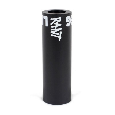 Frasco cilíndrico preto com texto branco RANT