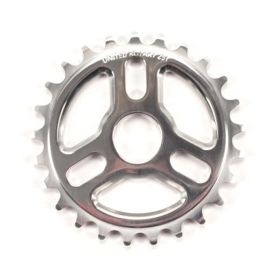 Roda dentada metálica prateada para bicicleta com 25 dentes