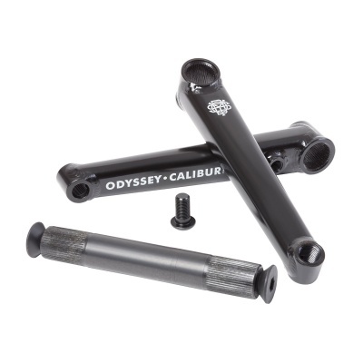 manípulos de bicicleta Odyssey Calibur pretos com parafuso de fixação