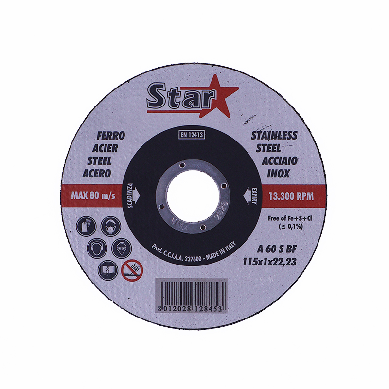 Disco de corte para metal Star com detalhes em vermelho e preto