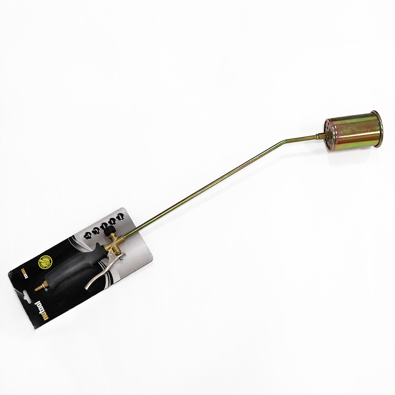 Maçarico de ignição de metal com cabo longo e etiqueta preta