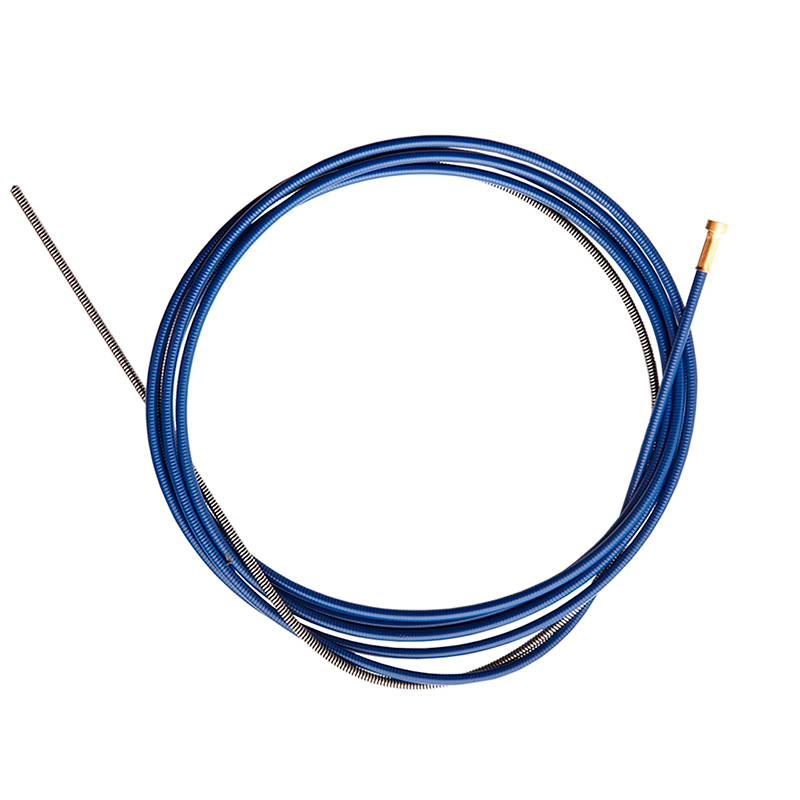 Cabo azul enrolado com ponta metálica