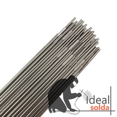 Varas metálicas para solda e sombra de soldador com texto ideal solda