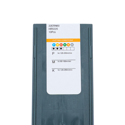 Estojo cinzento com etiqueta de condições de corte em branco