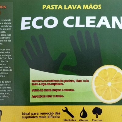 Embalagem de pasta lava mãos ECO CLEAN 4 Kg com ilustração de mão e limão