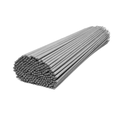 Feixe de barras de aço cilíndricas prateadas empilhadas