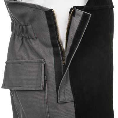 Botas cinzento e preto com fecho dourado e velcro