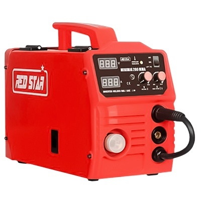 Máquina de soldar vermelha portátil com painel digital