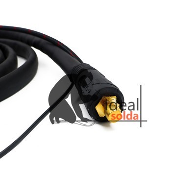 Cabo de solda com ponta metálica dourada e isolamento preto