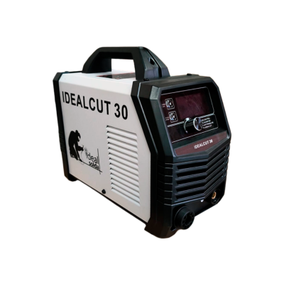 Maquina de corte IDEALCUT 30 preta e branca com painel frontal e logo Ideal Solda