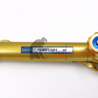 Tocha de soldadura dourada com etiqueta EUROSAF PY.RO COPT G1