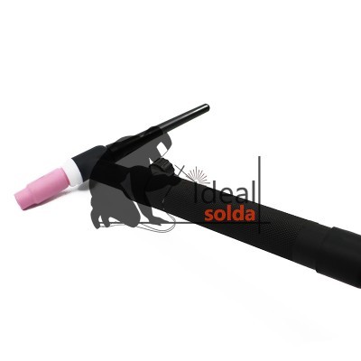 Tocha de soldadura preta com ponta cerâmica rosa
