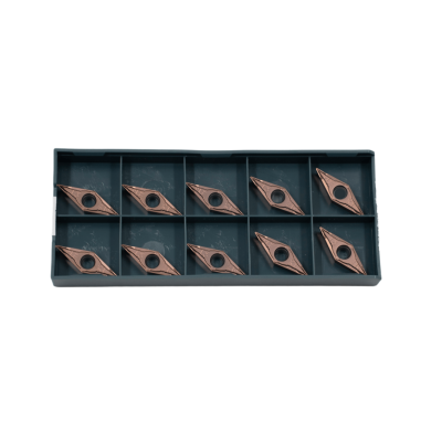 Pastilhas de metal triangulares cobre em caixa plástica cinza