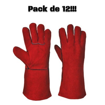 Luvas de proteção vermelhas com braço longo