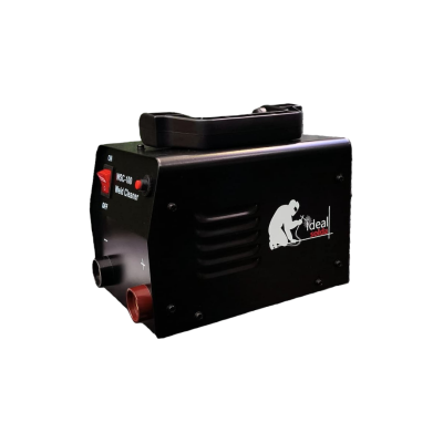 Máquina limpadora de soldadura preta com botões e logotipo Ideal solda