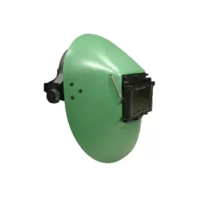 Máscara verde de soldadura com visor escuro e arnês ajustável