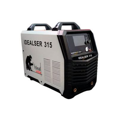 Máquina de soldar inverter Idealser 315 branca e preta com visor digital e alça