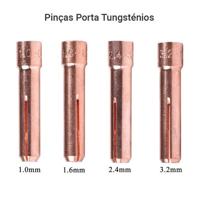 Pinças porta tungsténio de cobre em várias medidas