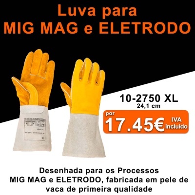 Luva para MIG MAG e ELETRODO amarelas e brancas tamanho XL