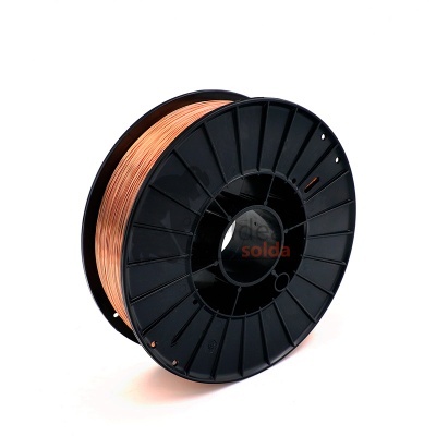 Rolo de fio eletrodo de soldadura em cobre com suporte preto