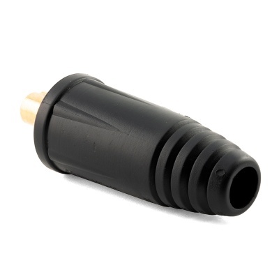 Conector RCA preto com ponta metálica dourada