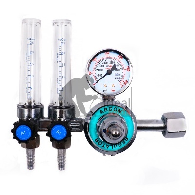 Regulador de pressão para Argônio com manómetro e dois fluxímetros