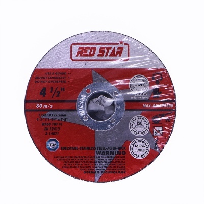 Disco de corte abrasivo RED STAR vermelho e prata para aço inox
