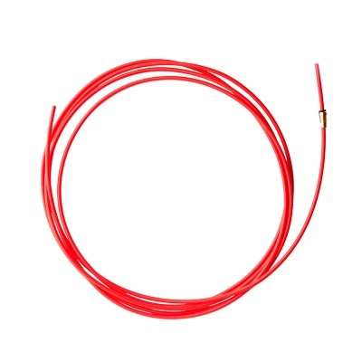 Cabo vermelho enrolado com peça metálica na extremidade