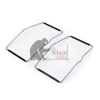 Par de suportes metálicos com revestimento plástico preto