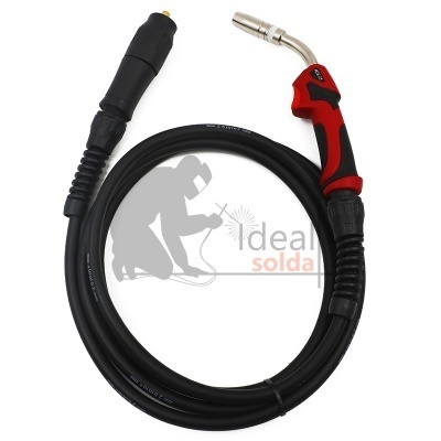 Maçarico de soldadura com pega vermelha e preta e cabo preto