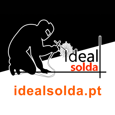 Logótipo de soldador com texto idealsolda.pt