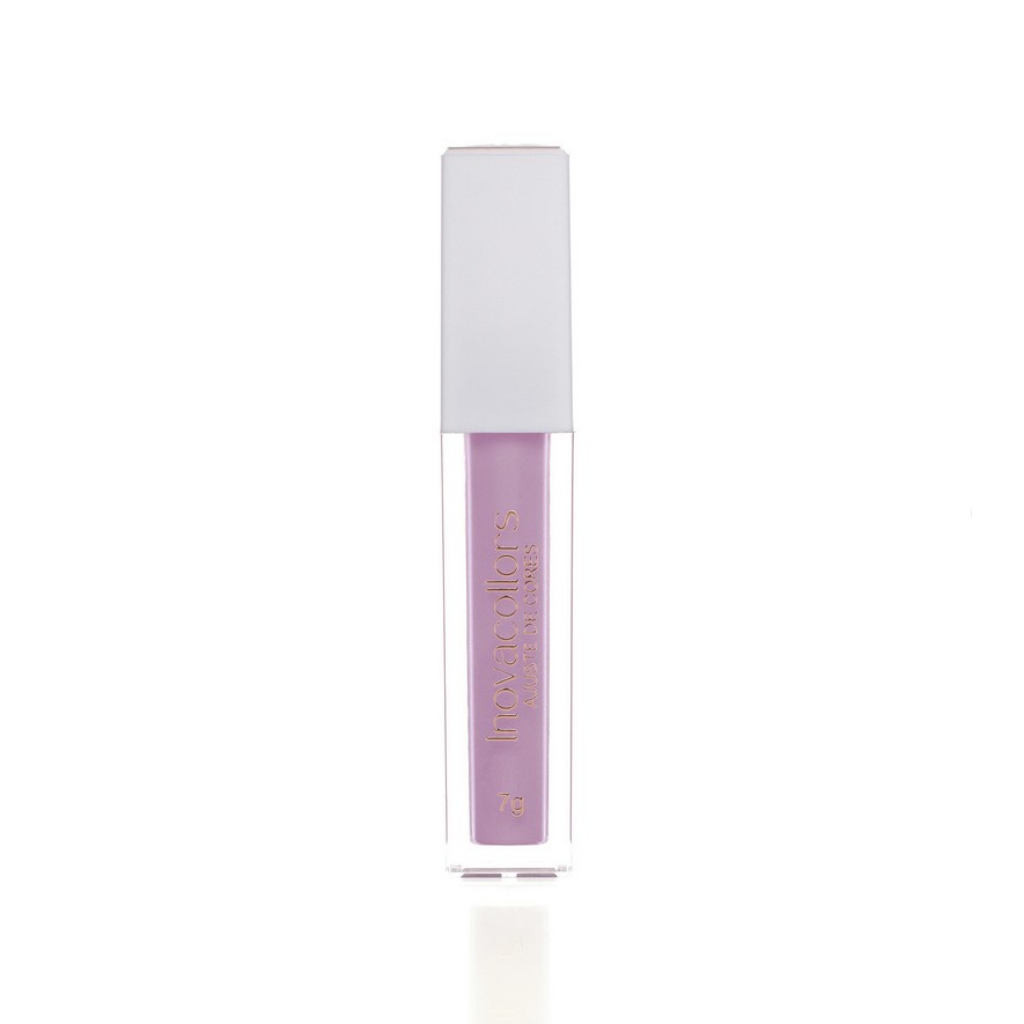 InovaCollor Kohll Beauty Gloss labial lavanda em embalagem transparente com tampa branca