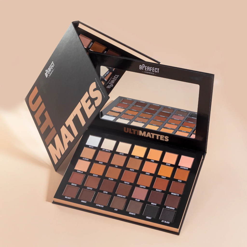 Paleta de Sombras Ultimattes BPerfect Paleta de sombras bPerfect ULTIMATTES com 40 cores mates em tons neutros
