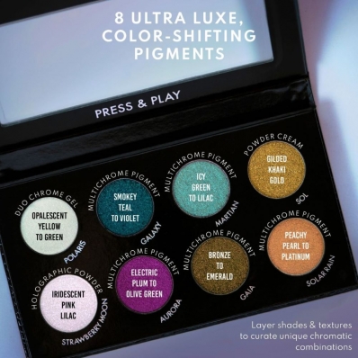 Lightwork III Experience Palette Danessa Myricks Beauty Paleta de maquilhagem colorida com 8 pigmentos em embalagem preta