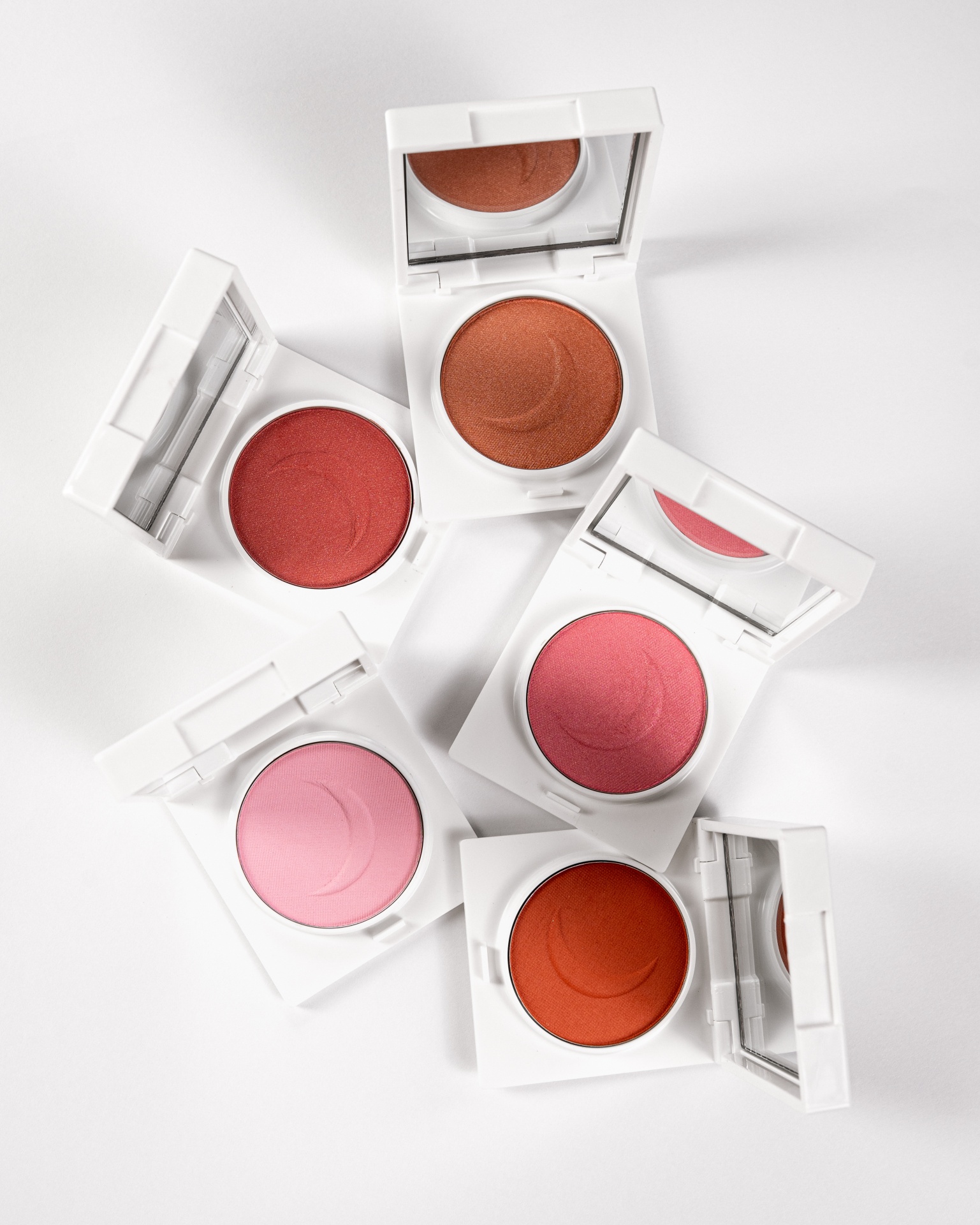 Blush Compacto Lara Beauty Conjunto de blushes em embalagem branca com espelho em vários tons