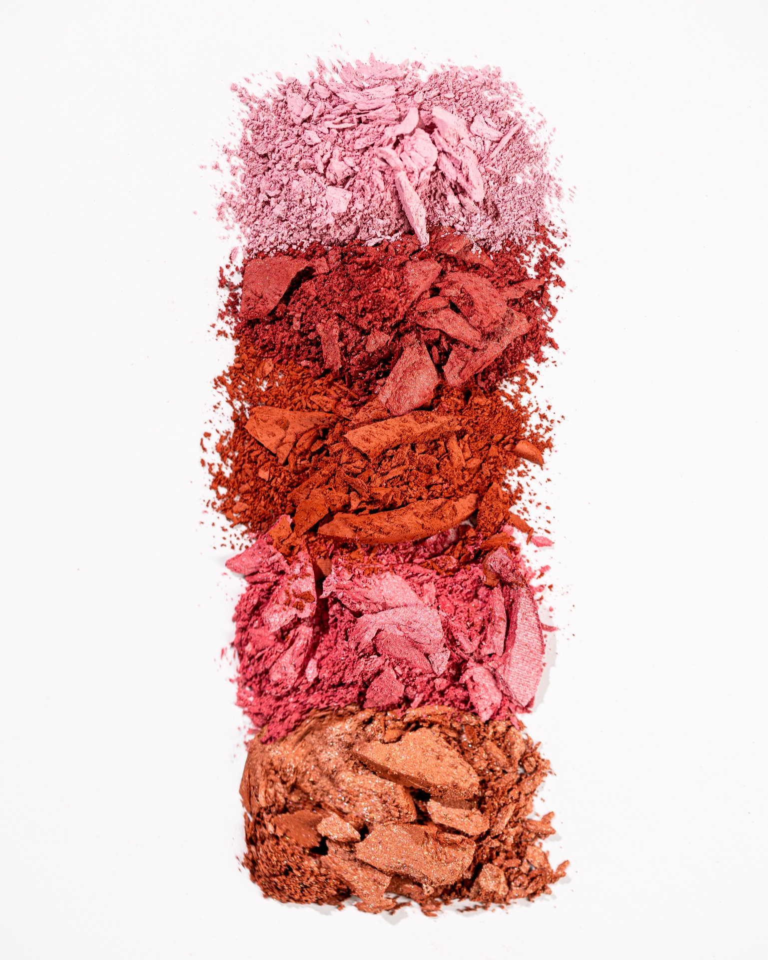 Blush Compacto Lara Beauty Pigmentos em pó quebrados para maquilhagem em cores rosa, vermelho e castanho