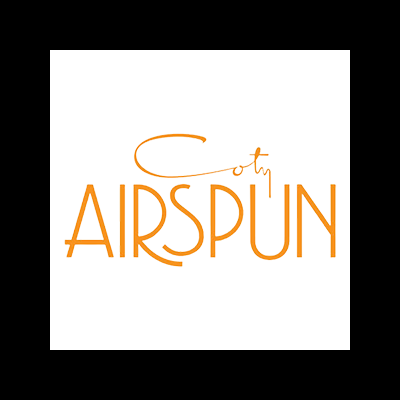 Logótipo com texto estilizado 'Cotn AIRSPUN' em laranja