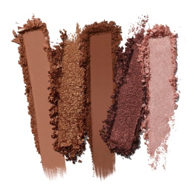 Amostras de sombras de olhos em tons naturais em fundo branco
