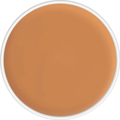 Pote aberto com creme cor de caramelo claro em fundo branco