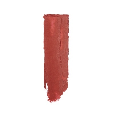 Amostra de batom vermelho quente com acabamento matte