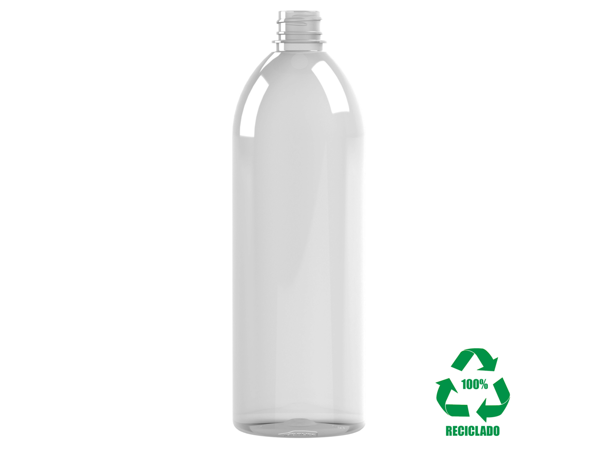 Frasco rPET(100%) 1000ml M1 cilíndrico 28/410 INV c/anel 45gr Frasco rPET(100%) 1000ml M1 cilíndrico 28/410 INV c/anel 45gr