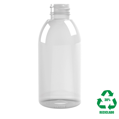 Frasco rPET(30%) 250ml M1 cilíndrico INV 28/410
