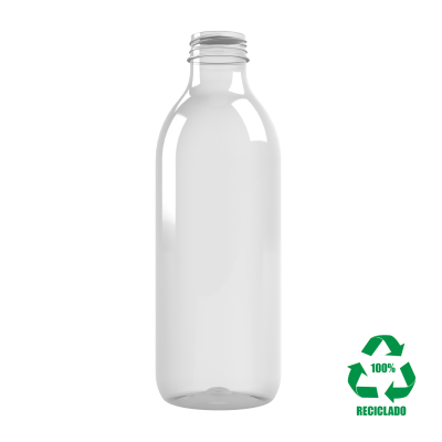 Frasco rPET(100%) 1000ml M6 cilíndrico 38 3E c/anel